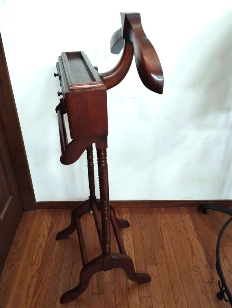 アンティーク調 マホガニー無垢 スーツハンガーラック