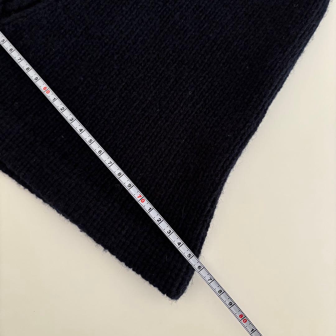 【美品】Drawerドゥロワー　ウールカシミヤニットポンチョ　ネイビー