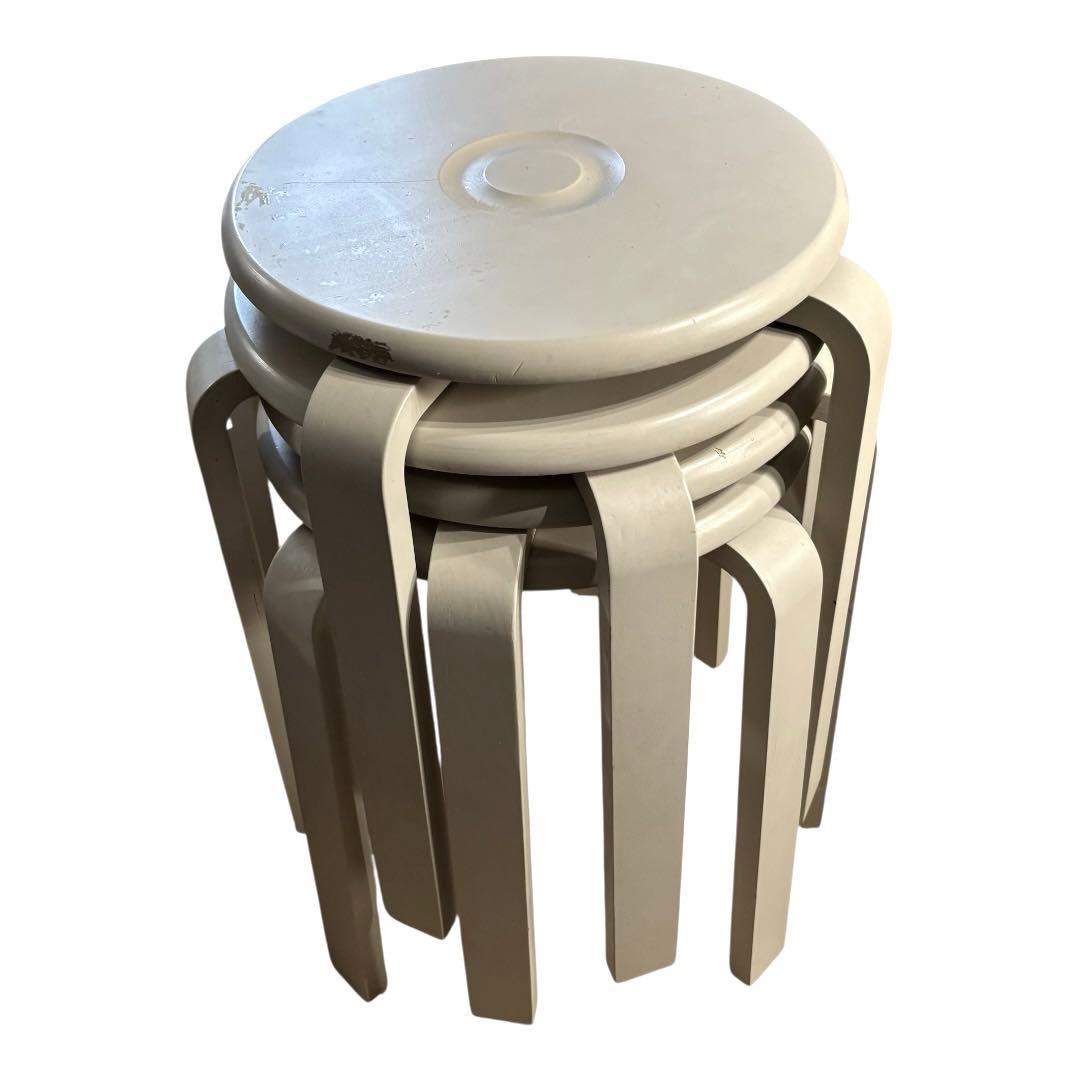 昭和レトロ コイズミ 木製 円形スツール イス 丸椅子 プライウッドチェア