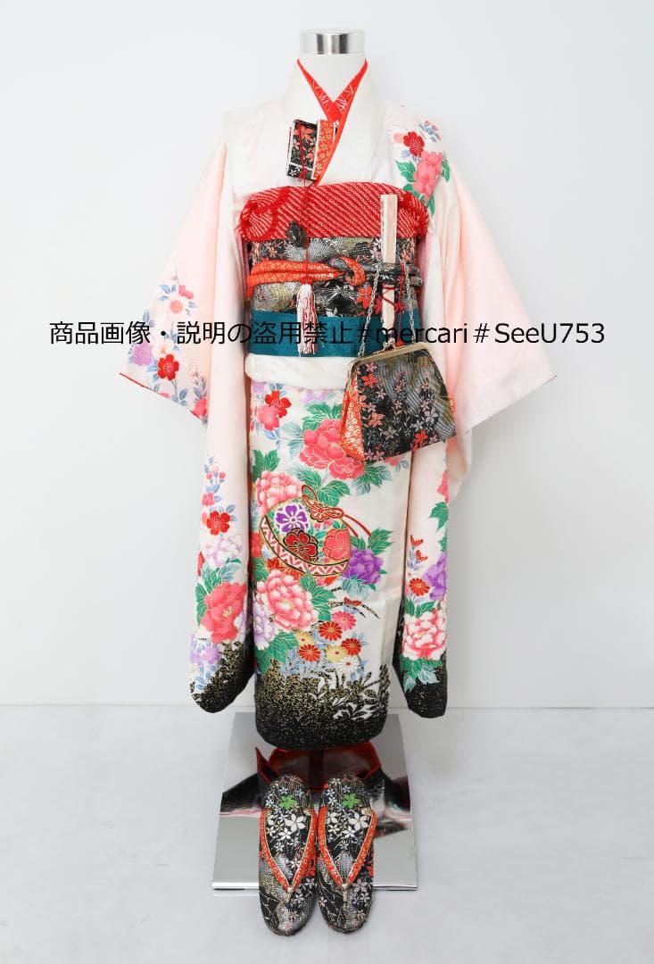 七五三　7歳　正絹　着物　セット　女の子 *b57