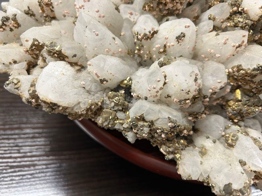 クォーツとパイライトの置物 約30cm 黄鉄鉱　水晶