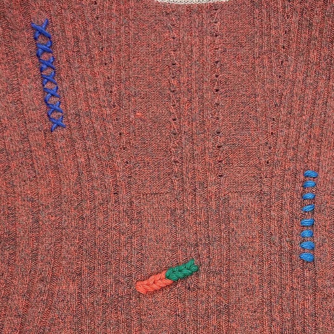 ✨美品✨キューブキューブ　センソユニコ　ニット　チュニック　刺繍　アシンメトリー