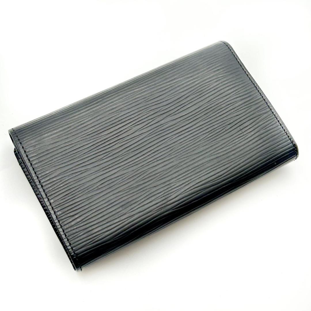 LOUIS VUITTON エピレザー 二つ折り財布 ブラック