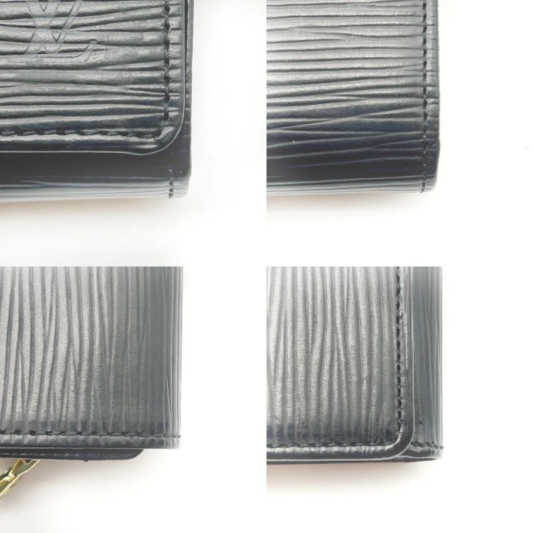 LOUIS VUITTON エピレザー 二つ折り財布 ブラック