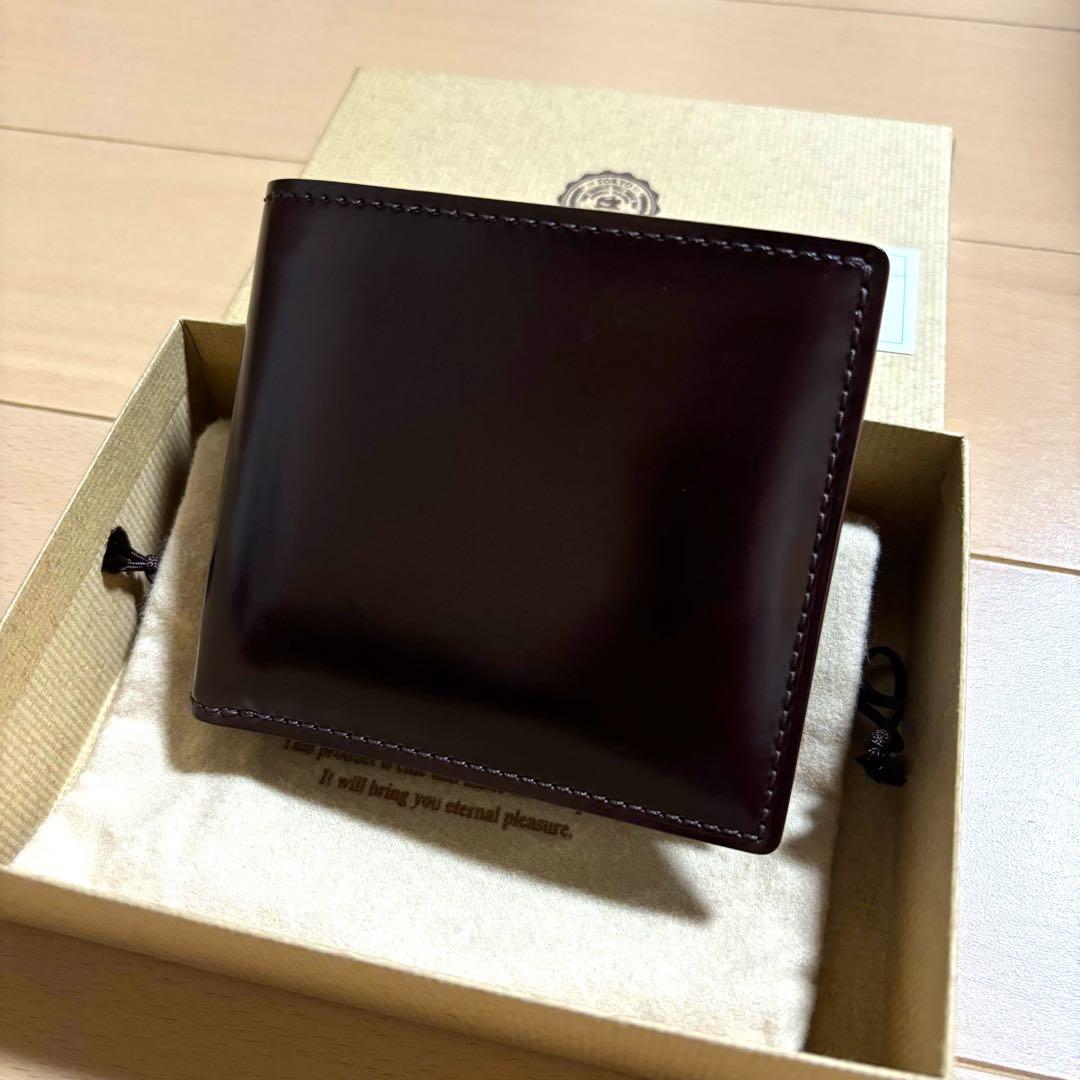 ガンゾ　ganzo シェルコードバン2 二つ折り財布　バーガンディ　ほぼ未使用品