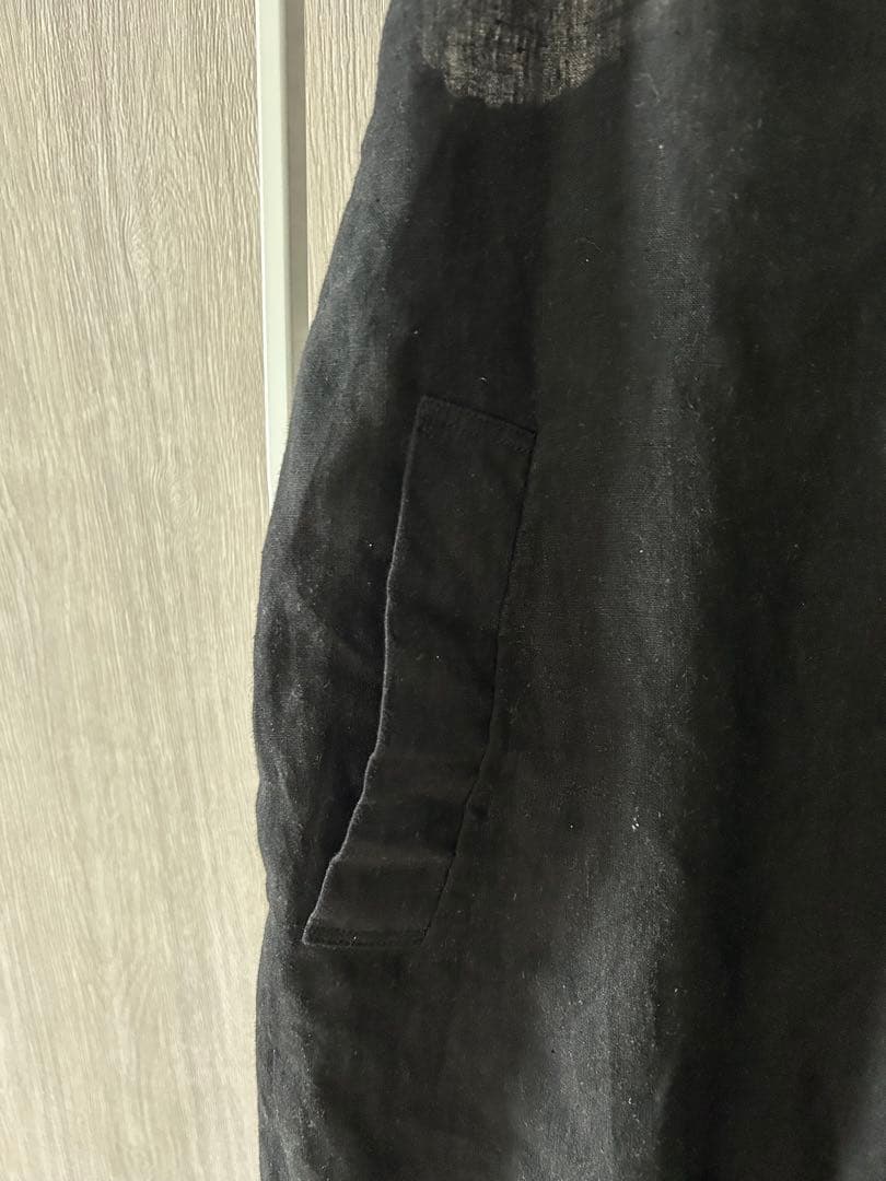 UNIVERSAL TISSU ／リネン100%サロペット／ブラック