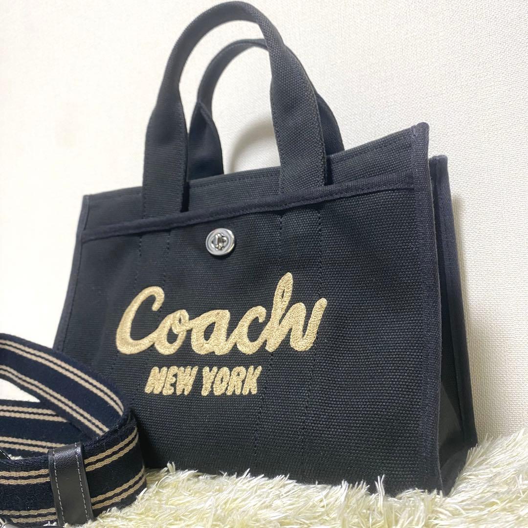 美品✨ COACH コーチ 2way カーゴトートバック キャンバス ブラック