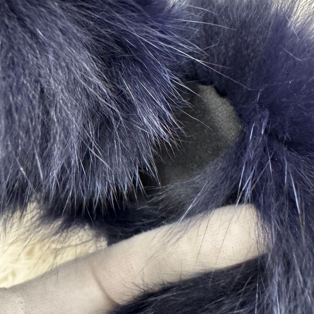 【人気】Drawer イヤーマフラー　ネイビー　フォックスファー