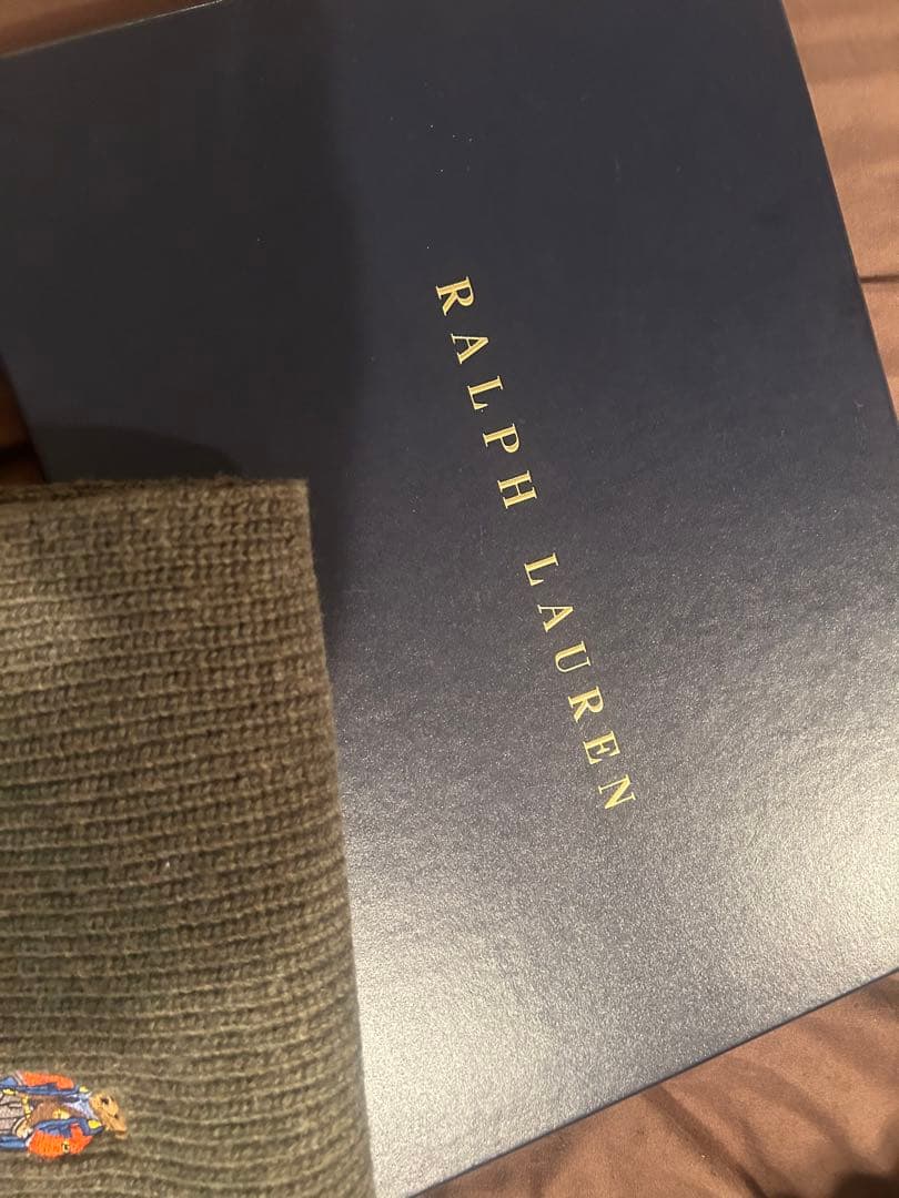 POLO Ralph Lauren オリーブグリーン マフラー POLOベア