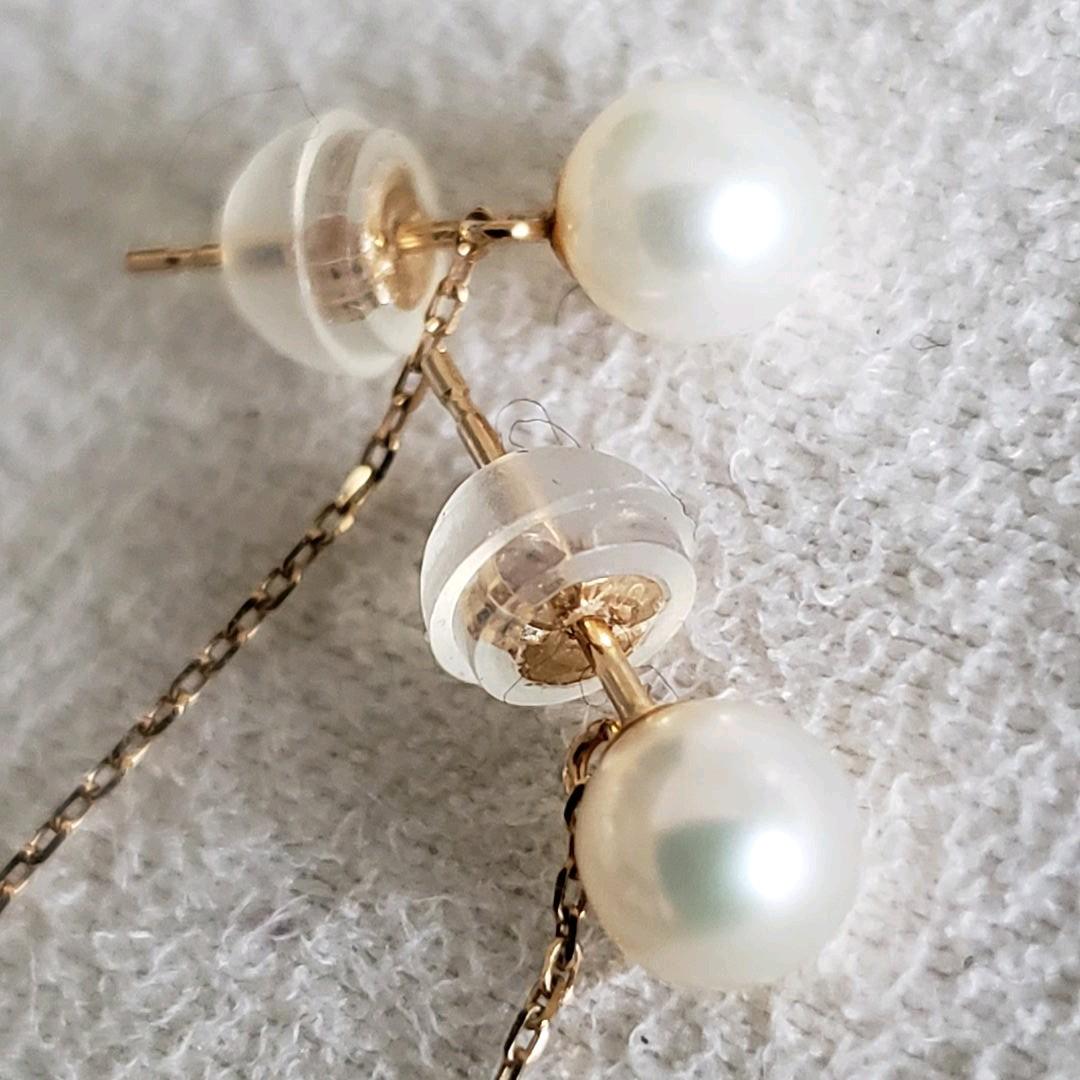 『ぽんきち』パール&ペリドット♡【ジュエルクローゼット】ゴールドピアス