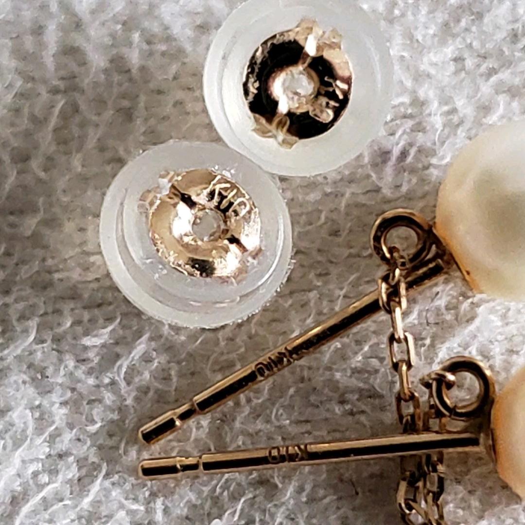 『ぽんきち』パール&ペリドット♡【ジュエルクローゼット】ゴールドピアス