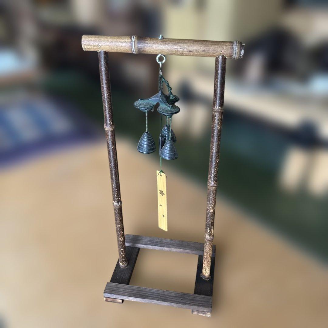 三重奏風鈴　黒竹風鈴スタンド付き③