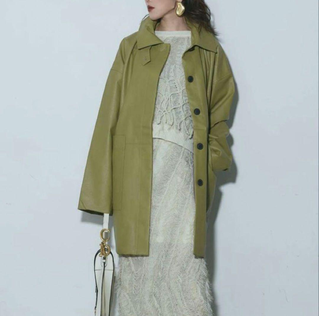 【未使用タグ付き】ANDREA & Co フェイクレザーオーバージャケット