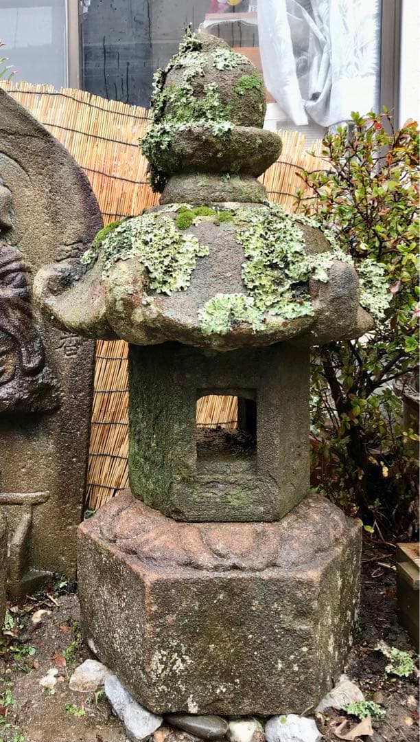 【石灯篭・時代石灯篭】庭石オブジェ置物箱庭ガーデニング造園坪庭茶庭石材彫刻露地庭