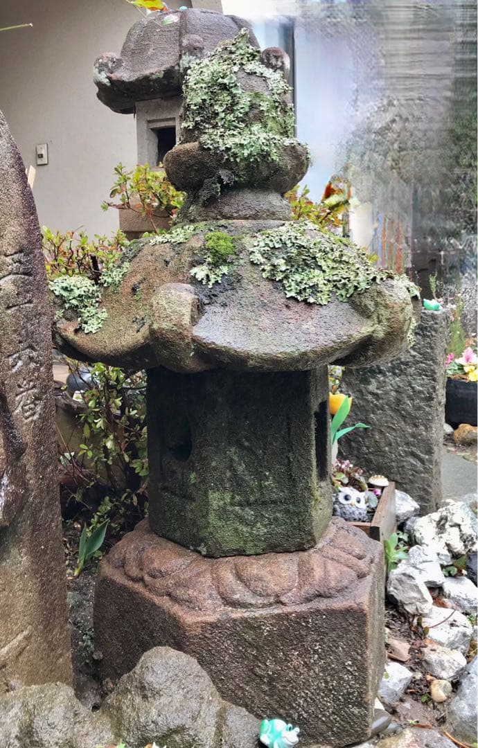 【石灯篭・時代石灯篭】庭石オブジェ置物箱庭ガーデニング造園坪庭茶庭石材彫刻露地庭