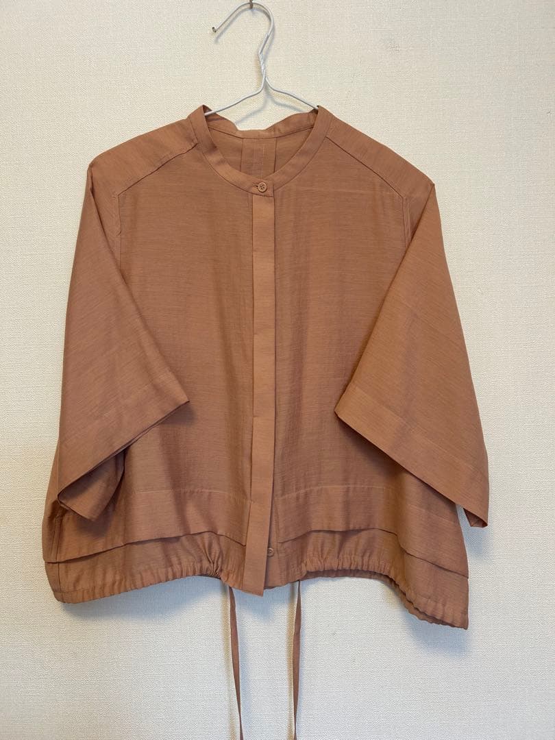 green label relaxingシアーバンドカラーショートスリーブ　美品