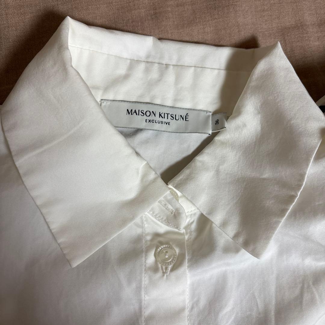 MAISON KITSUNÉ フリル付きホワイトシャツ S
