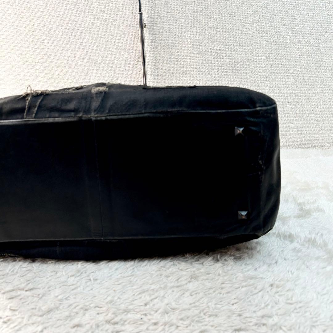 Roen ロエン ボストン トートバッグ 黒 ダメージ加工 スカル ブラック