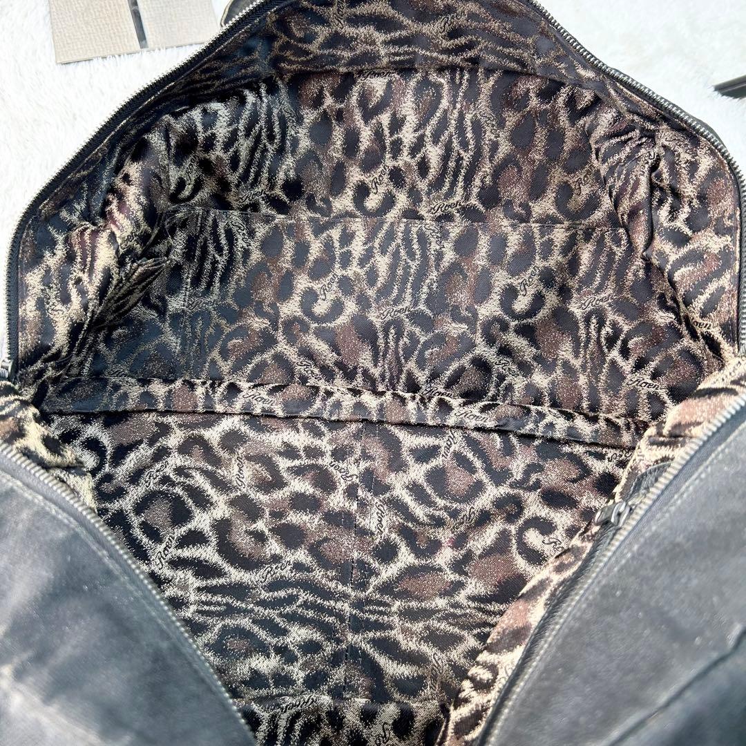 Roen ロエン ボストン トートバッグ 黒 ダメージ加工 スカル ブラック