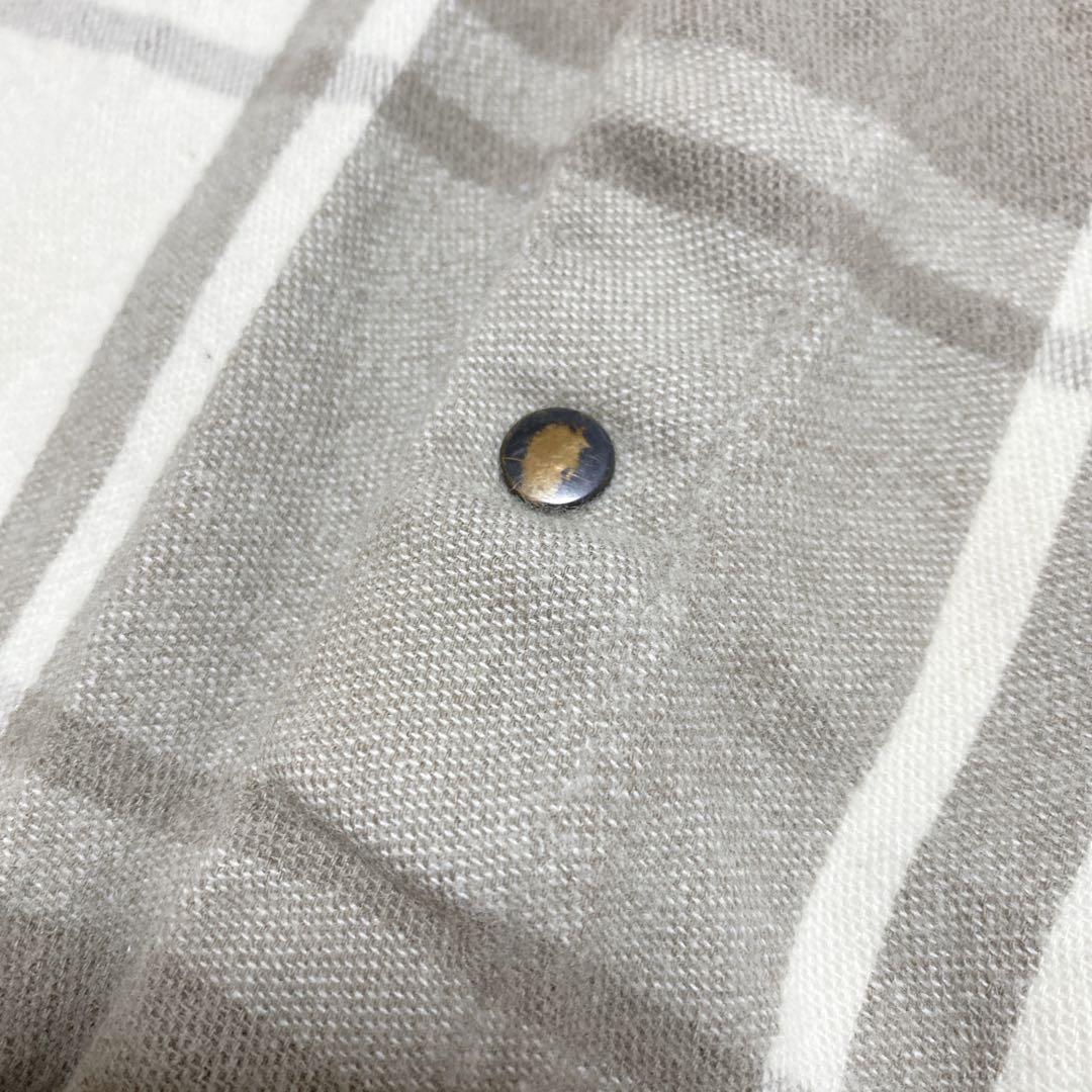 【アンユーズド】オーバーサイズ チェック スリット シャツ ウール コットン 3