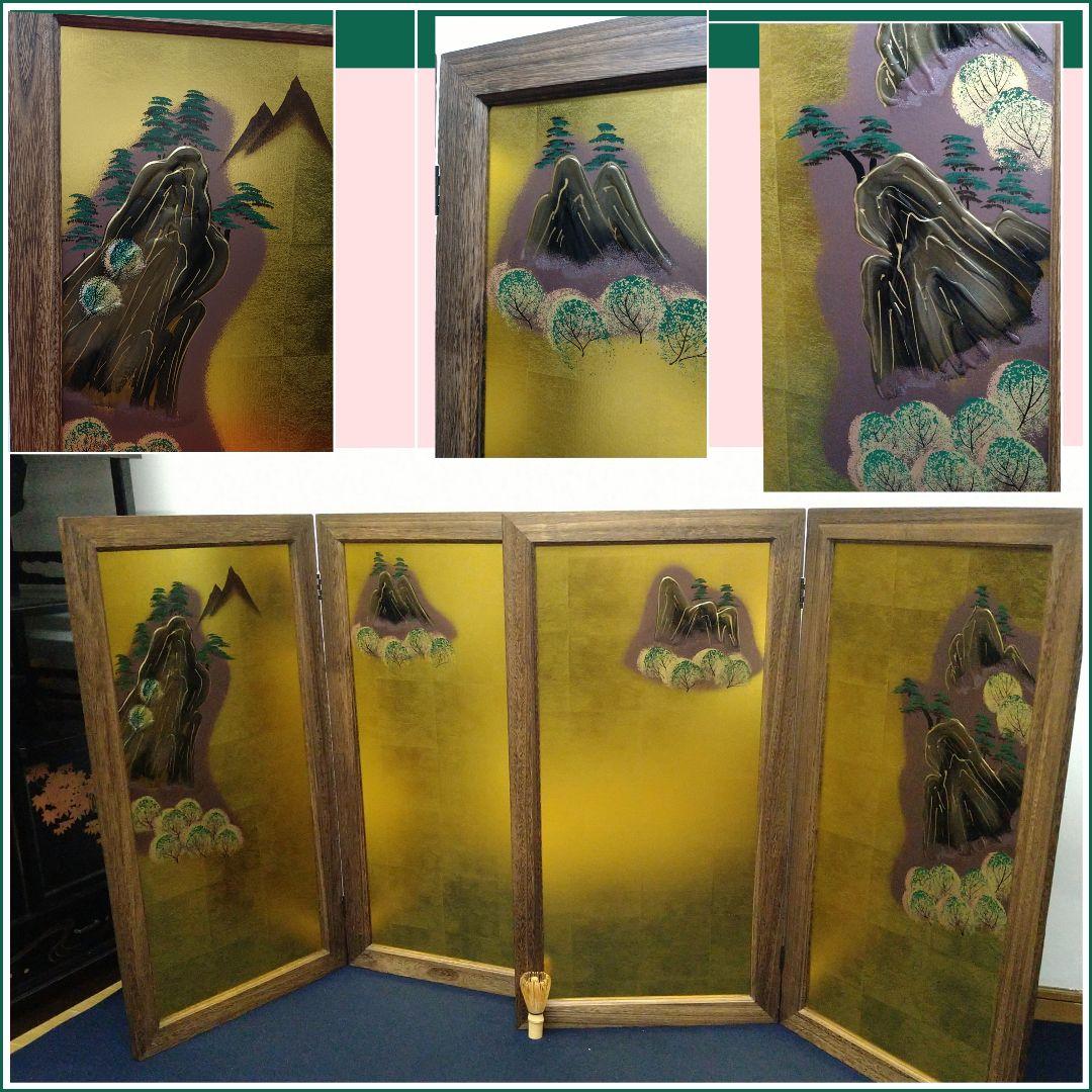 A410 焼桐 五月屏風 28号貴峰 二曲一双未使用専用紙箱入り