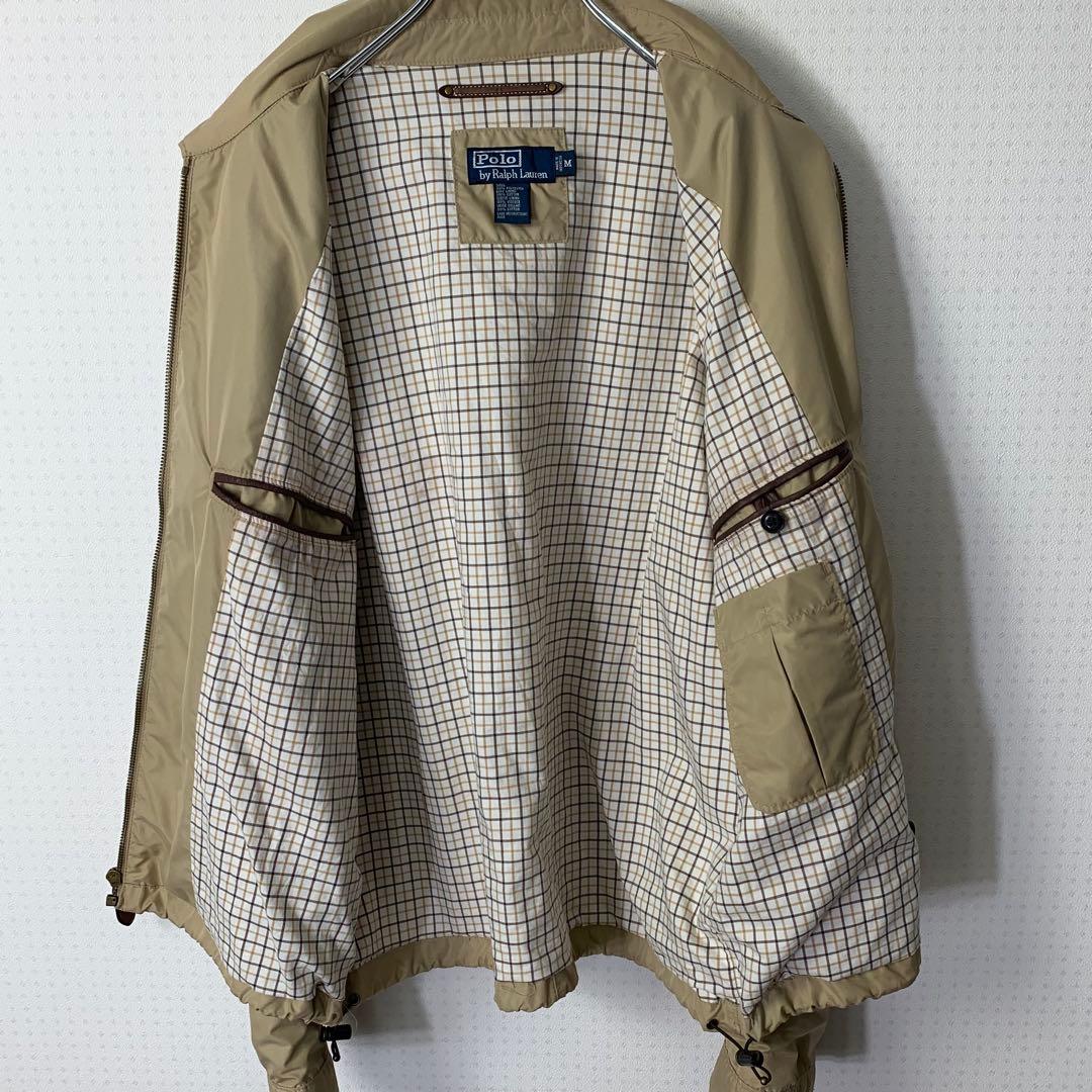 美品 ポロバイラルフローレン スイングトップ M ベージュ ポリエステル 刺繍