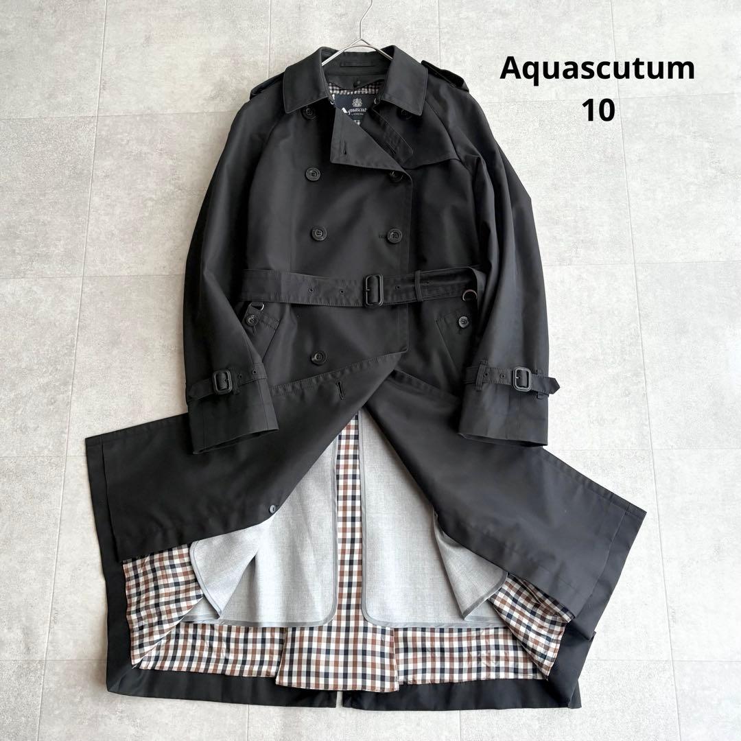 アクアスキュータム ウールライナー付き 2way トレンチコート ブラック 10
