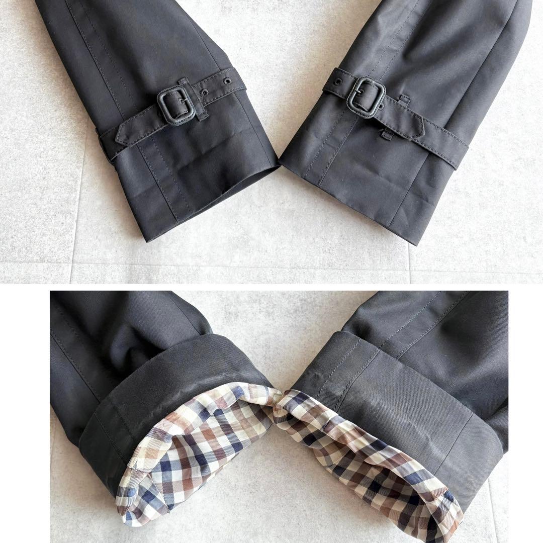 アクアスキュータム ウールライナー付き 2way トレンチコート ブラック 10