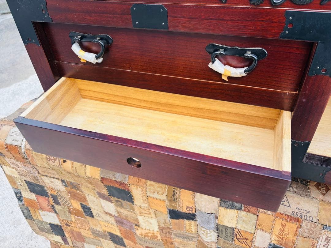 M28★車箪笥★レトロ 民芸家具 収納家具 からくり車タンス 箪笥隠し引き付き