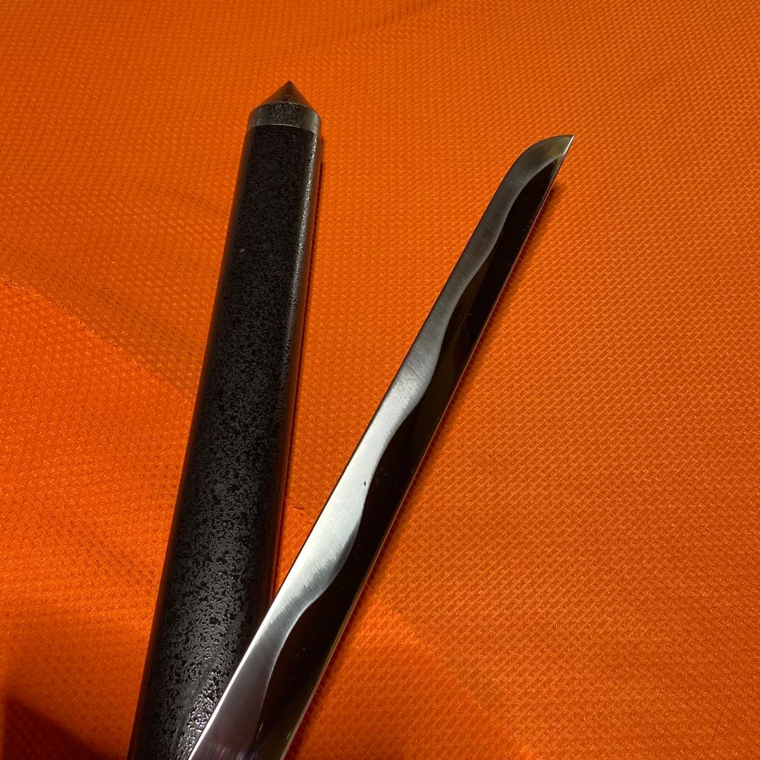 高級模造刀 黒柄黒鮫皮 鍔無し 忍者拵え 直刀