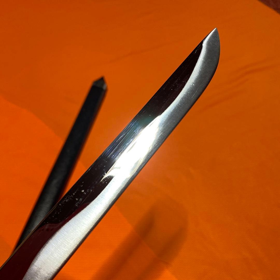 高級模造刀 黒柄黒鮫皮 鍔無し 忍者拵え 直刀