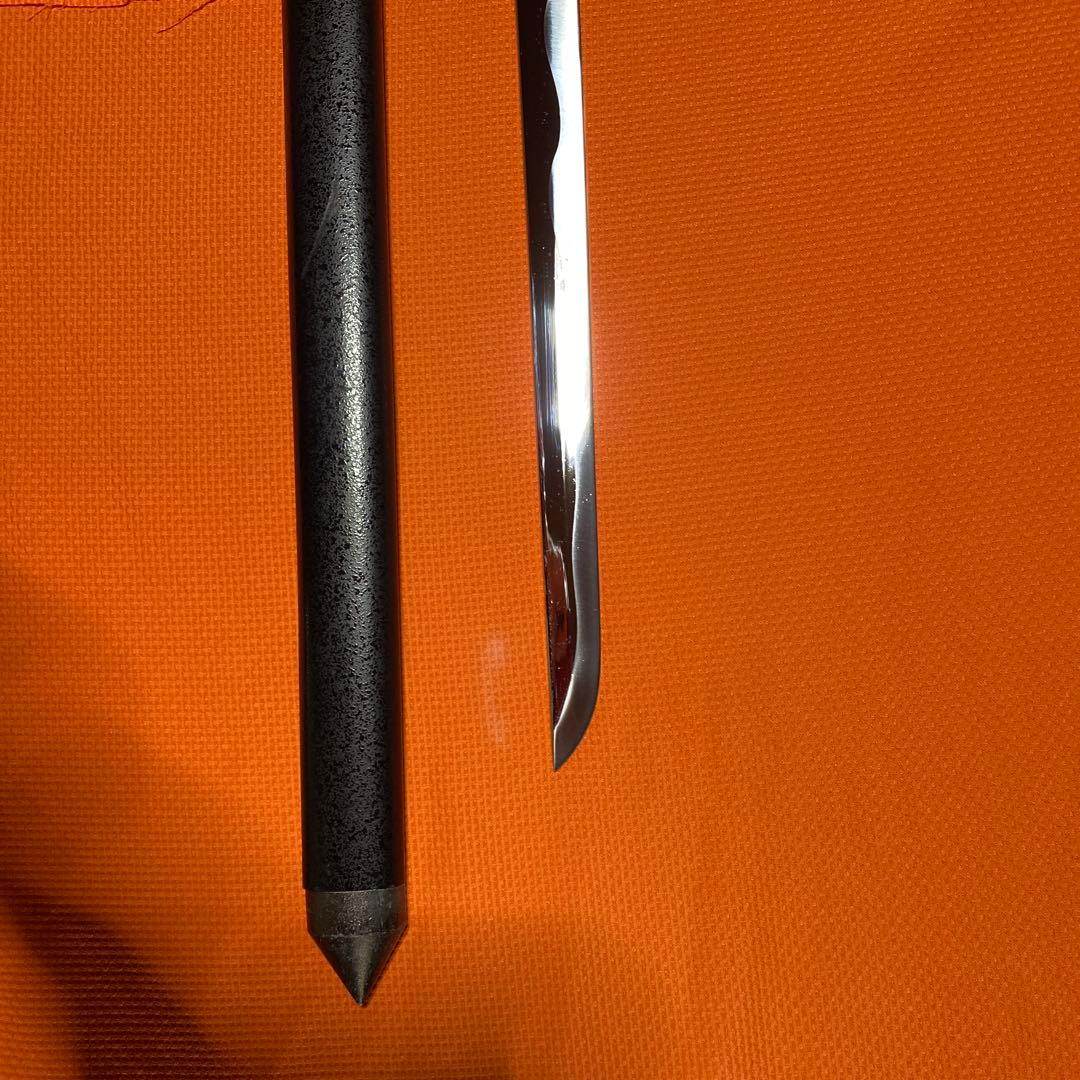 高級模造刀 黒柄黒鮫皮 鍔無し 忍者拵え 直刀