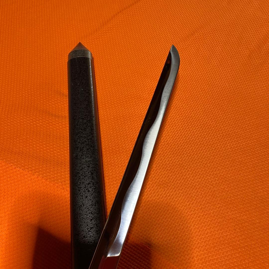高級模造刀 黒柄黒鮫皮 鍔無し 忍者拵え 直刀