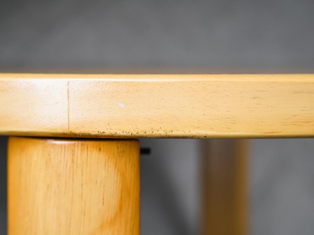 90's \"フクダクラフト\"天然木 円卓/ローテーブル 折りたたみ モダン