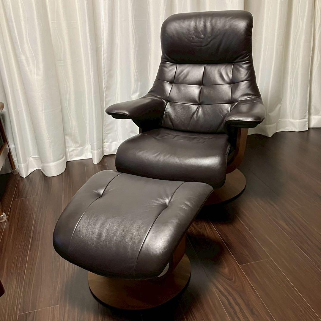 カリモク　ザファーストS+ ダークブラウン　レザー パーソナルチェア