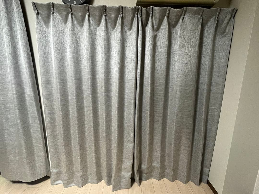 NITORI グレー カーテン 2枚セット 遮光2級　レースカーテン付き