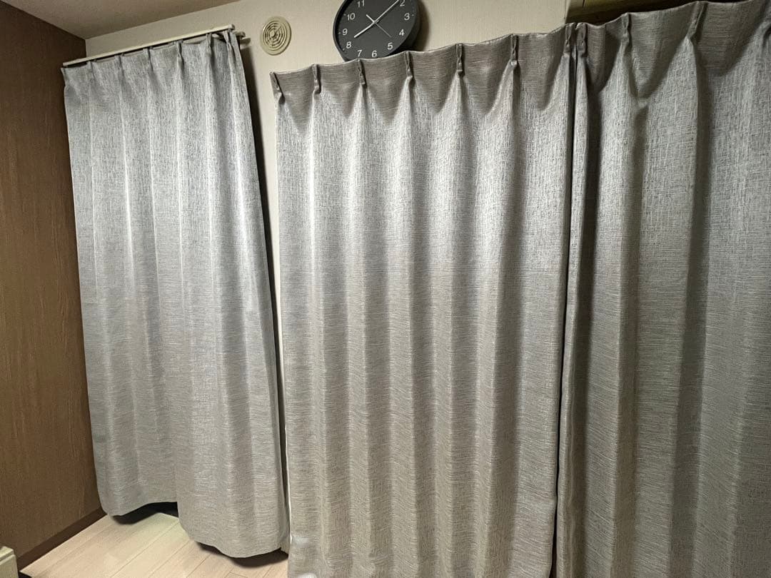 NITORI グレー カーテン 2枚セット 遮光2級　レースカーテン付き