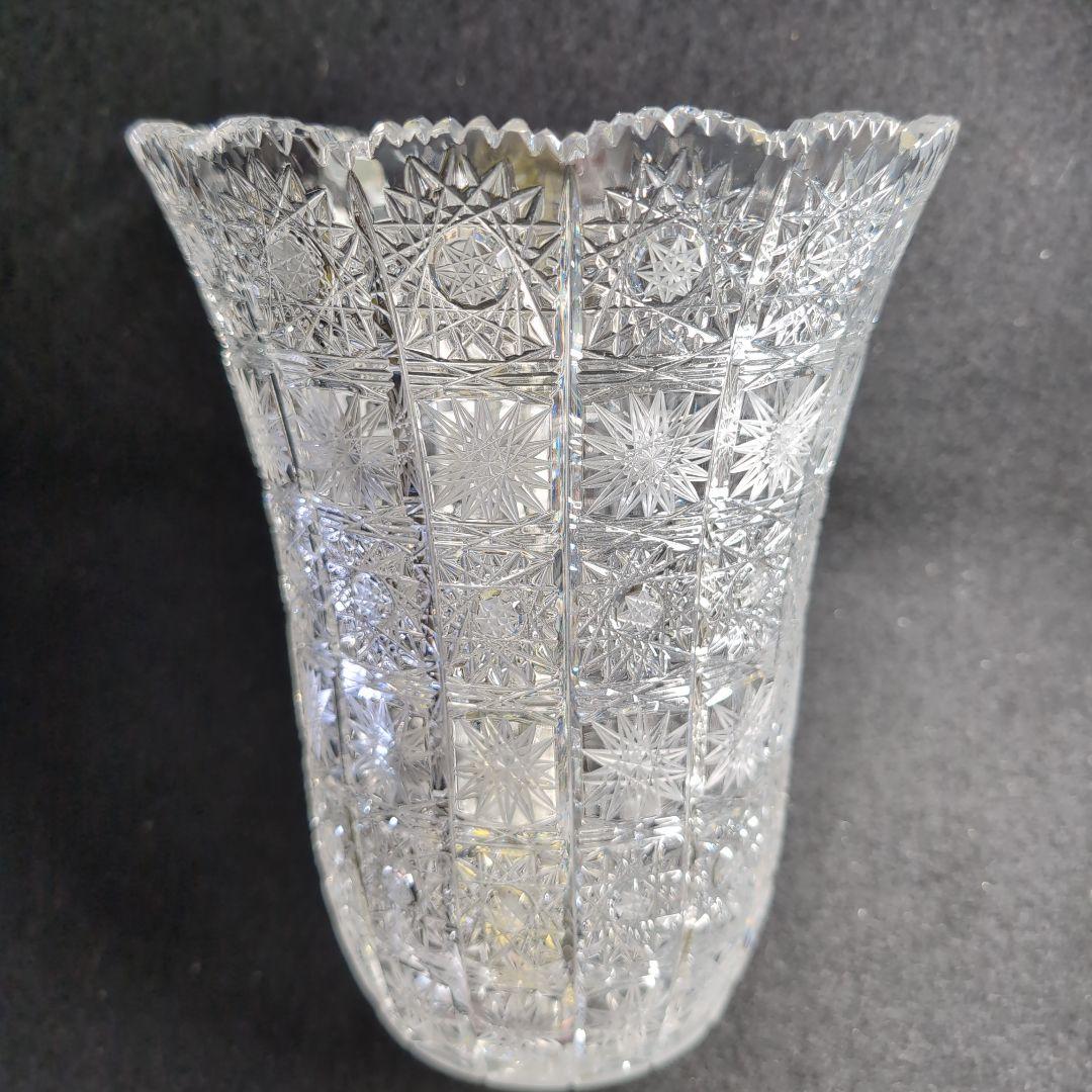 【ボヘミア】高級クリスタル　フラワーベース　500PK 24%PbO チェコ