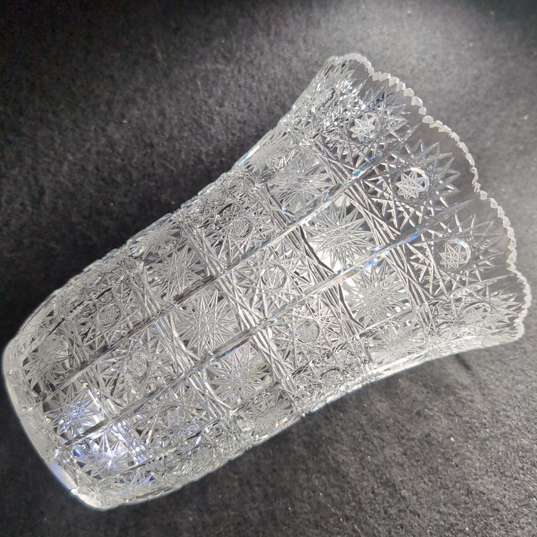 【ボヘミア】高級クリスタル　フラワーベース　500PK 24%PbO チェコ