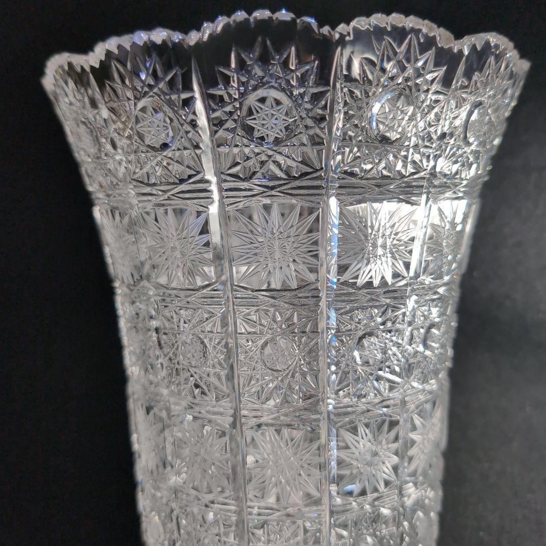 【ボヘミア】高級クリスタル　フラワーベース　500PK 24%PbO チェコ