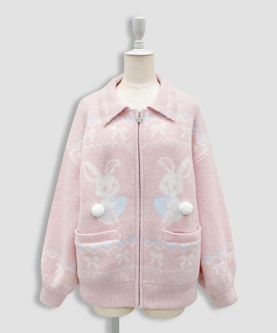 Honey Cinnamon ハニーシナモン フルジップうさぎカウチンニット