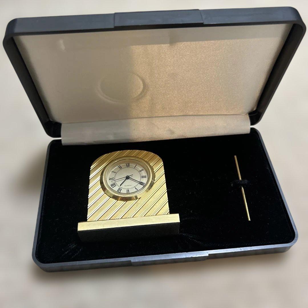 ゴールド ストライプ模様 置時計