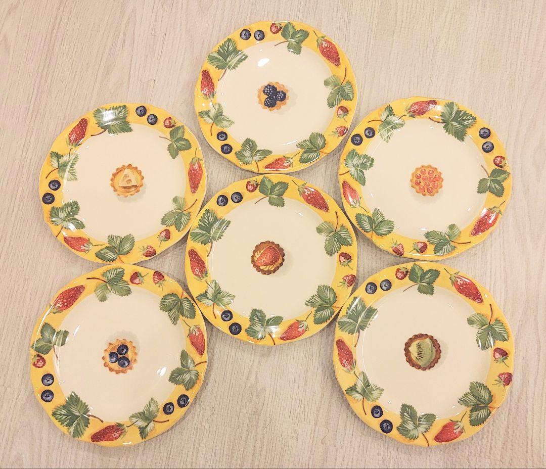 GIEN ジアン フルーツタルトプレート 6枚セット アンティーク