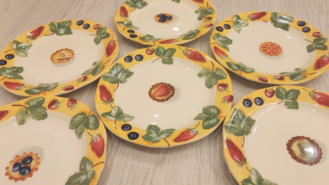 GIEN ジアン フルーツタルトプレート 6枚セット アンティーク