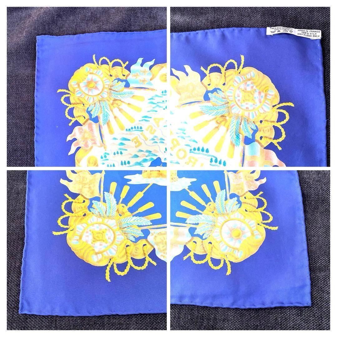 エルメス　HERMES カレ　90美品 マリン　神話　光の帆船　シルク100