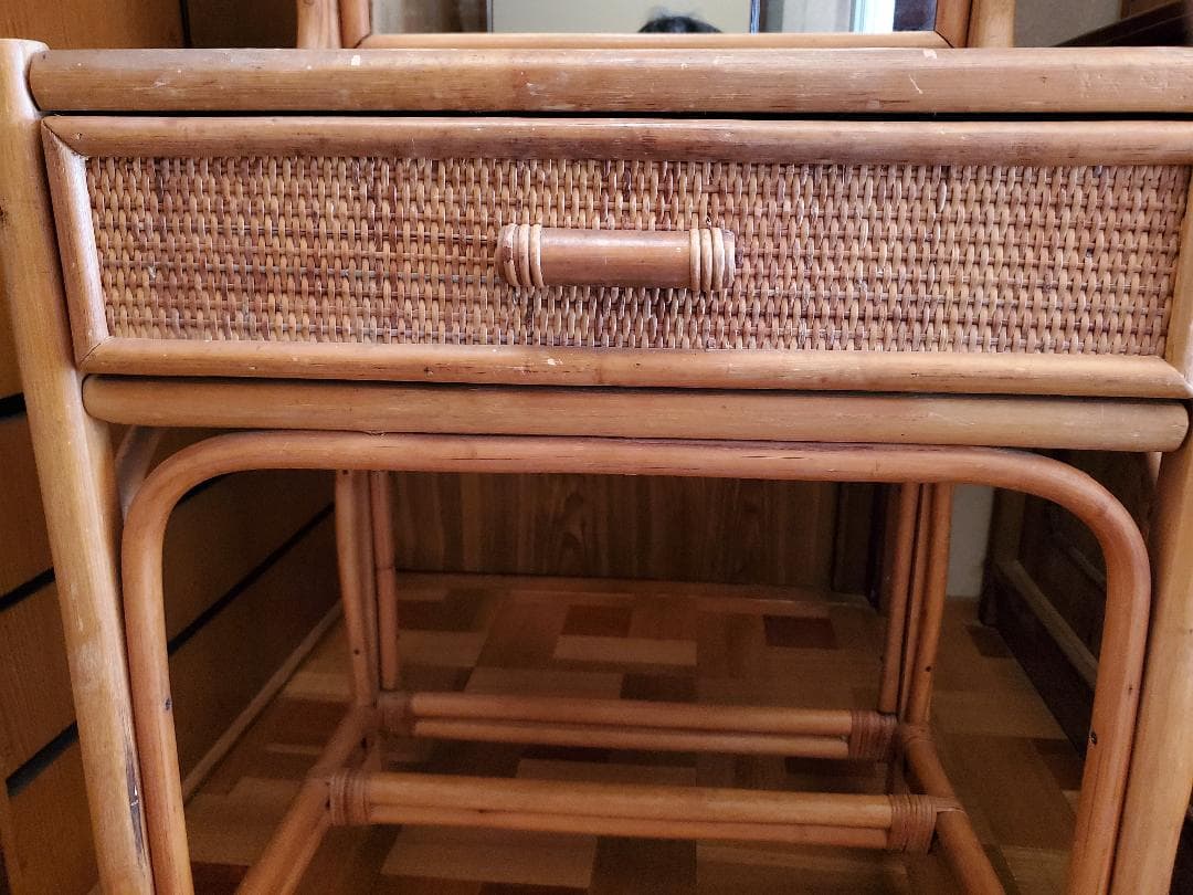 【送料無料】ラタン　ドレッサー