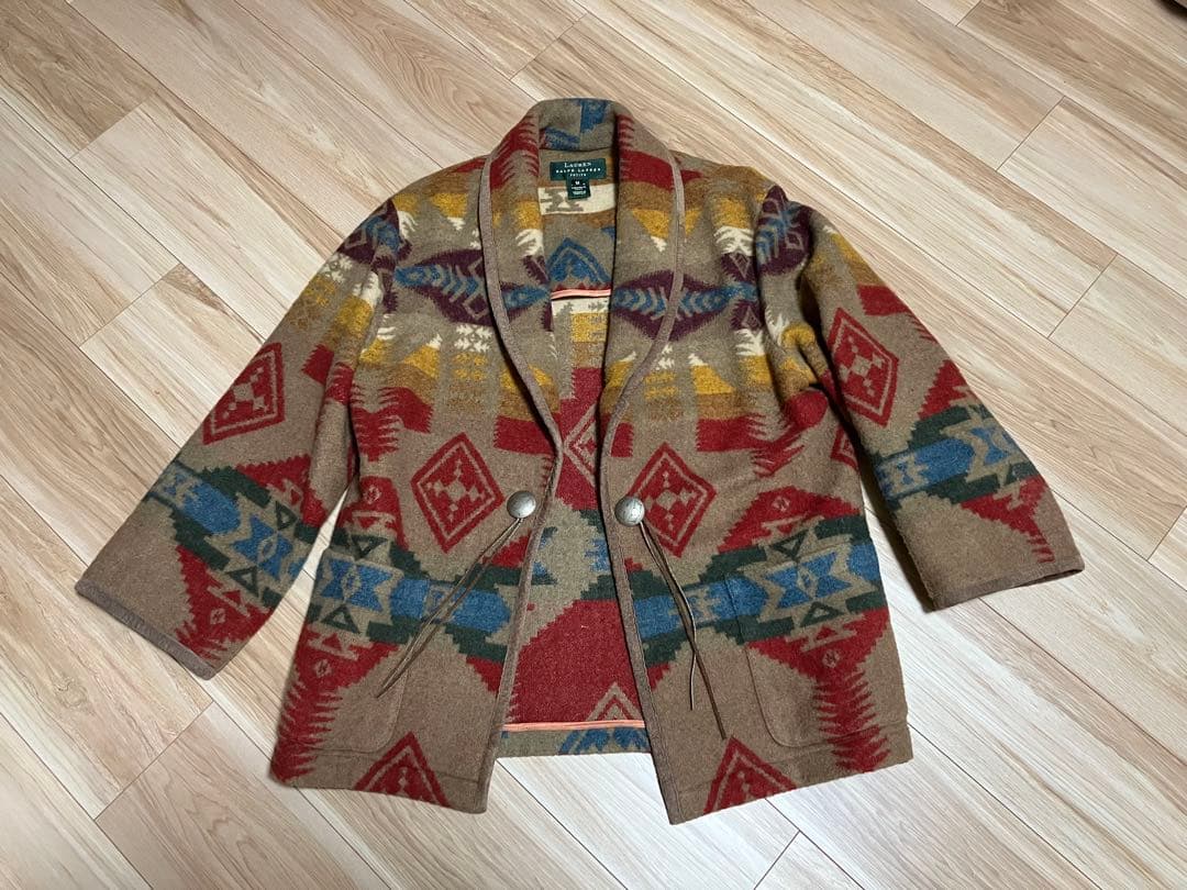 ローレン ネイティブ ブランケット ガウン コンチョ レア