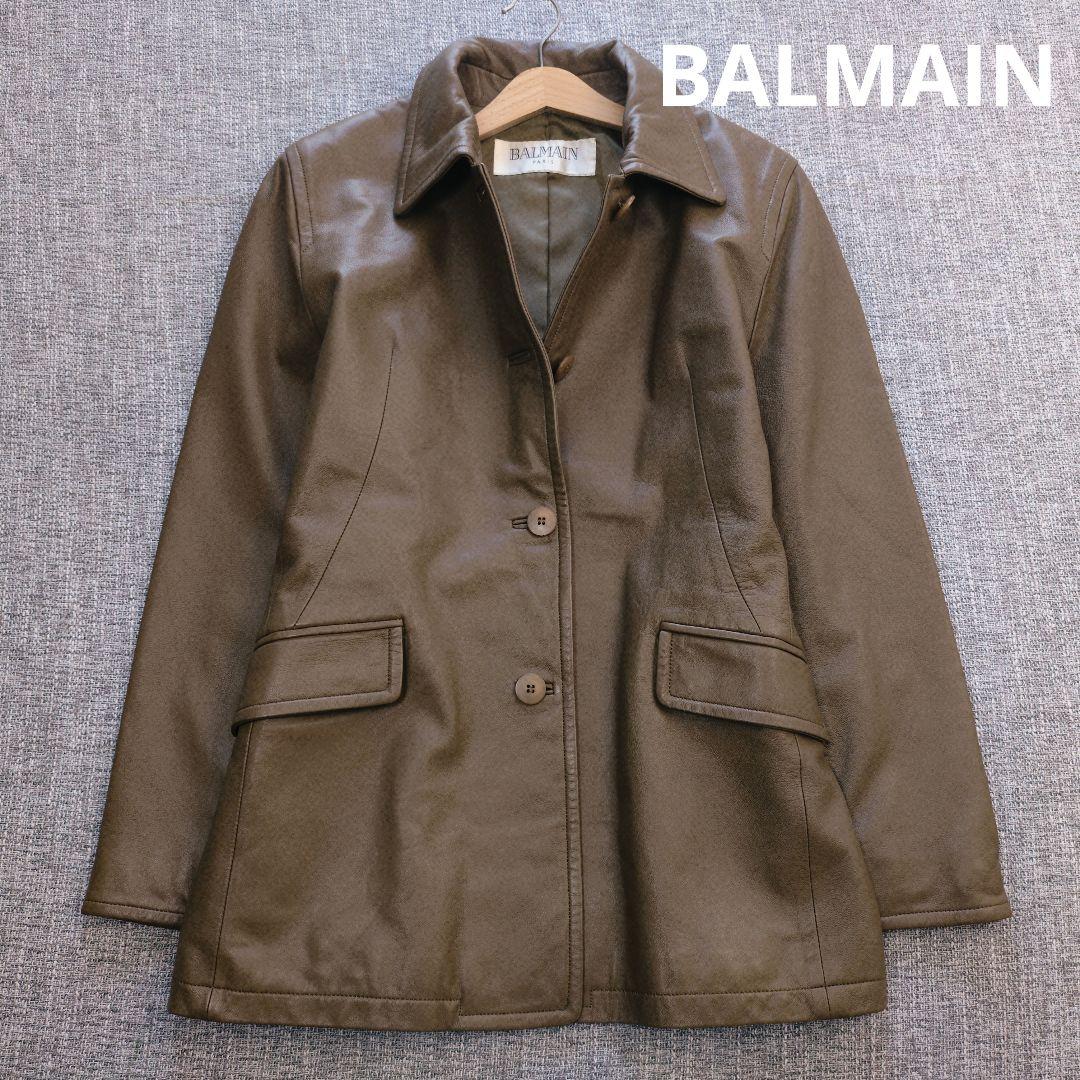 バルマン　国内正規品　ラムレザー　ハーフコート　ブラウンベージュ