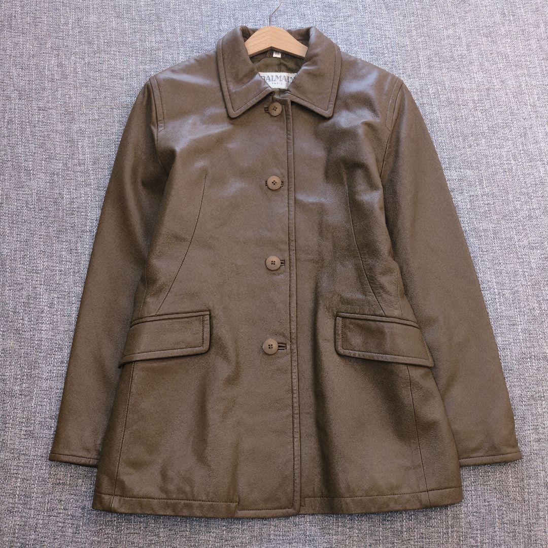 バルマン　国内正規品　ラムレザー　ハーフコート　ブラウンベージュ