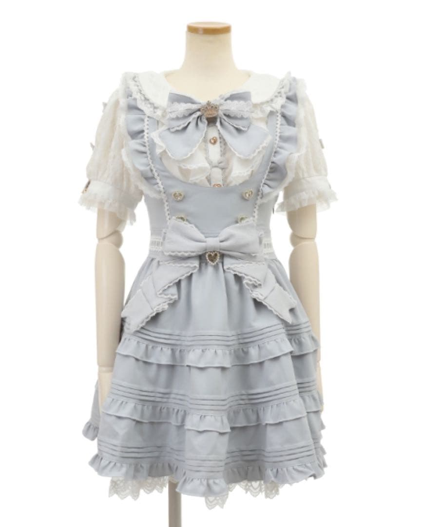 リズリサ LIZLISA フロントリボンUあきジャンスカ ブルー